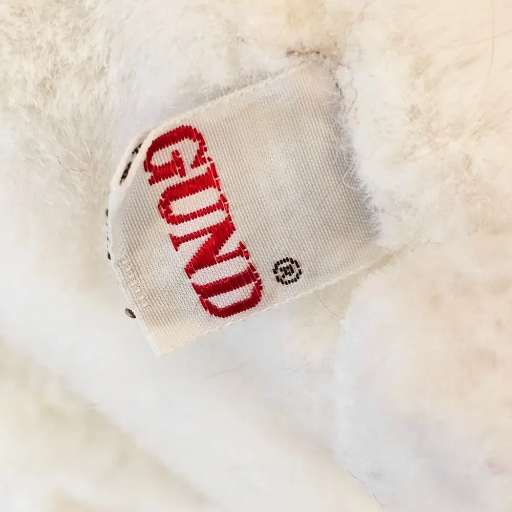 Gund White Polar Bear Plush Stuffed Animal 12” Vintage White Teddy Bear Toy